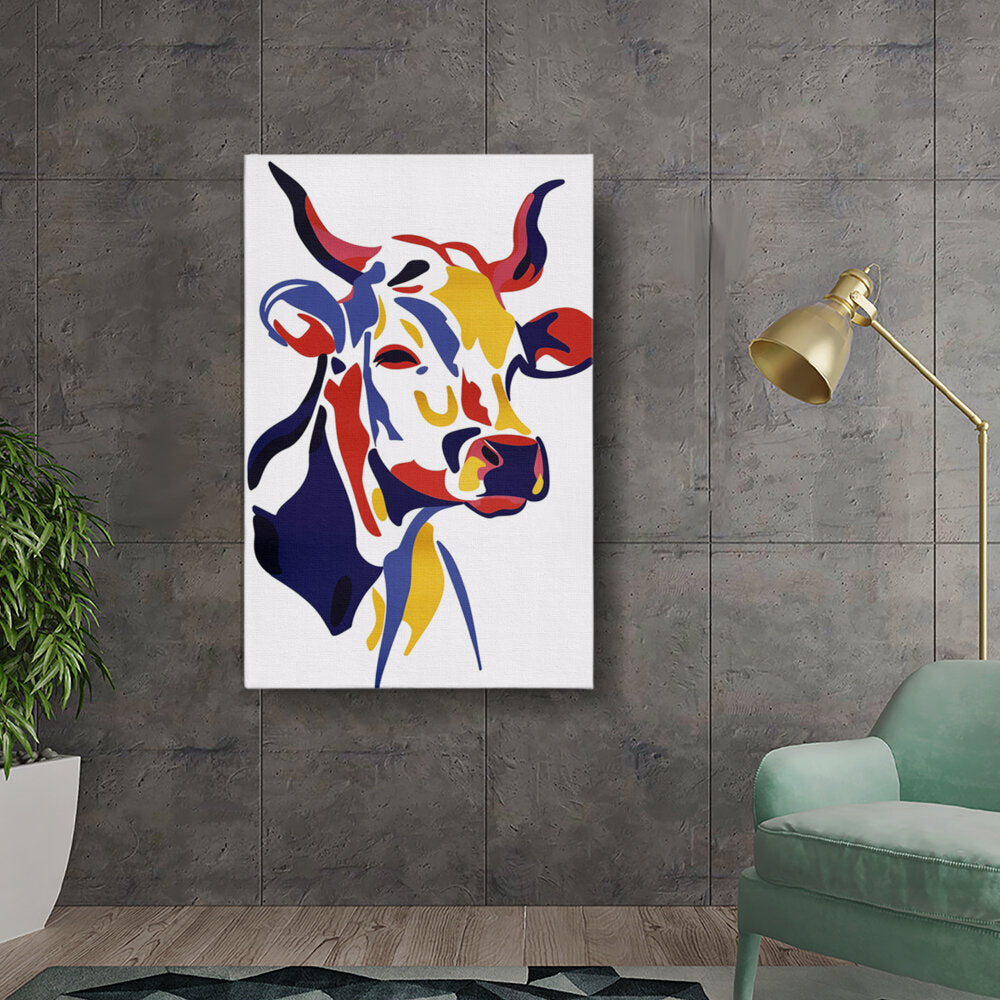 Colorful Cow Portrait