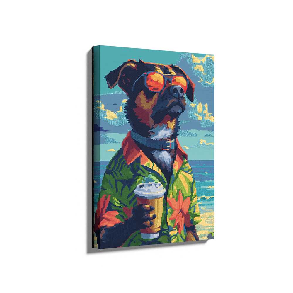 Picasoul - Picasoul Curated - Cool Dog At The Beach - Wall Decor