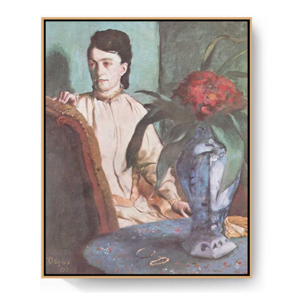 Woman With The Oriental Vase - FLOATING FRAME
