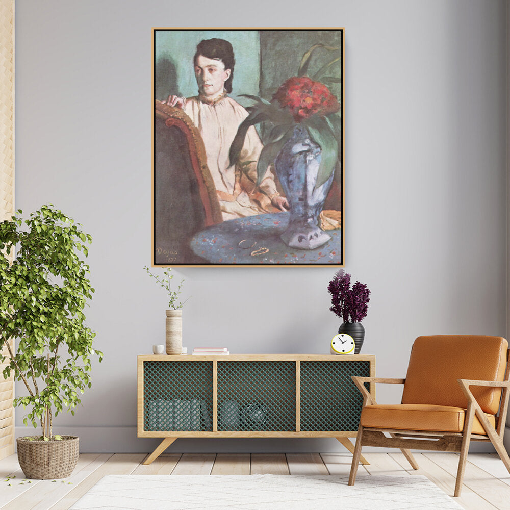 Woman With The Oriental Vase - FLOATING FRAME