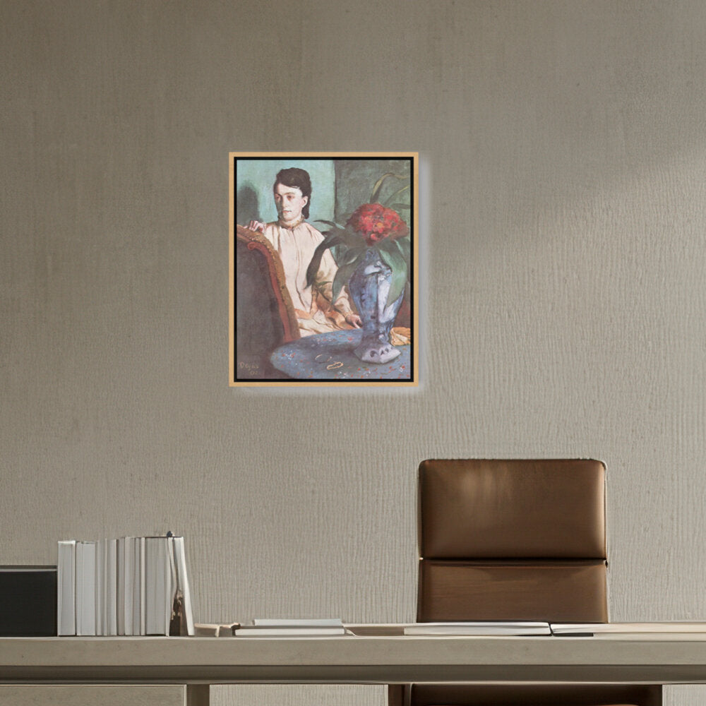 Woman With The Oriental Vase - FLOATING FRAME