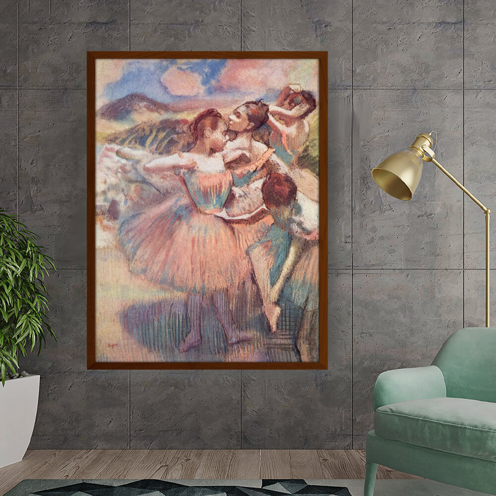 Four Dancers On Stage - Framed Canvas