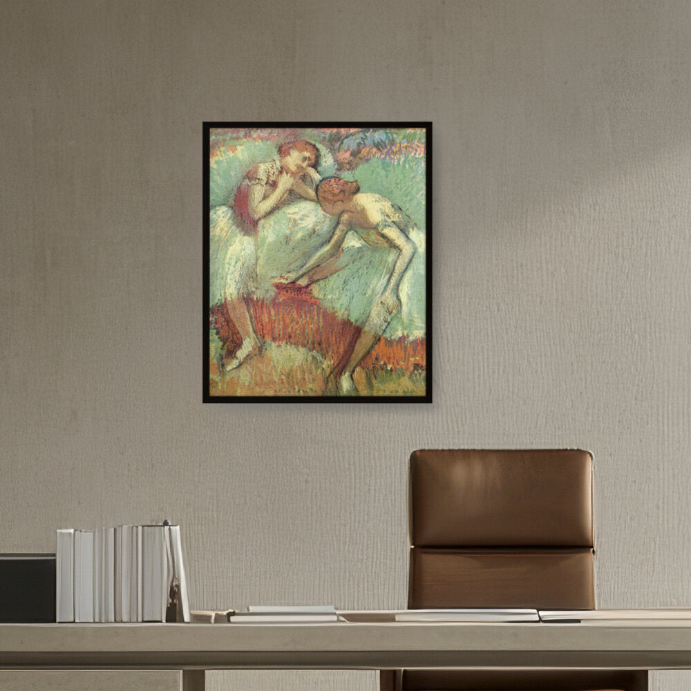 Dancers In Green - Framed Canvas