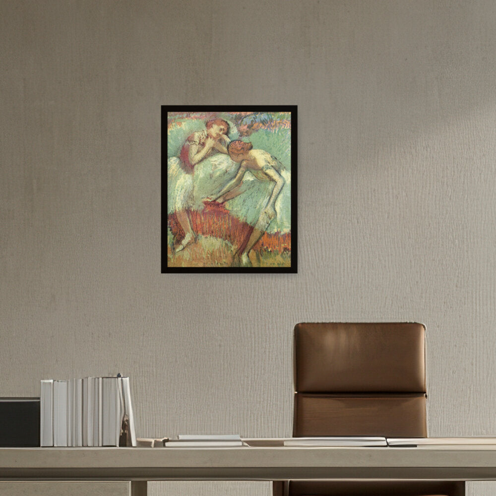 Dancers In Green - Framed Canvas