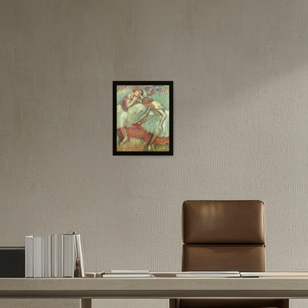 Dancers In Green - Framed Canvas