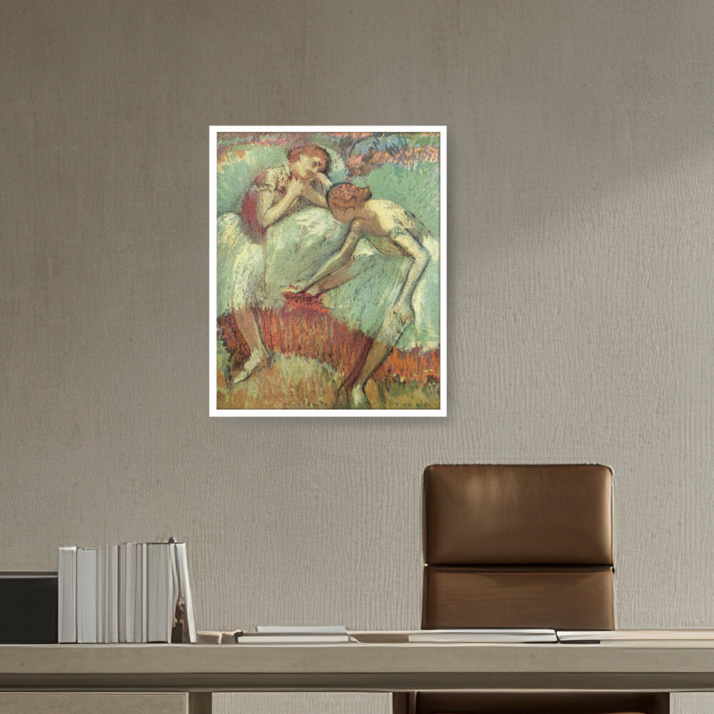 Dancers In Green - Framed Canvas