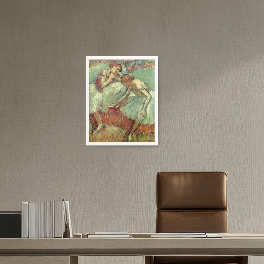 Dancers In Green - Framed Canvas