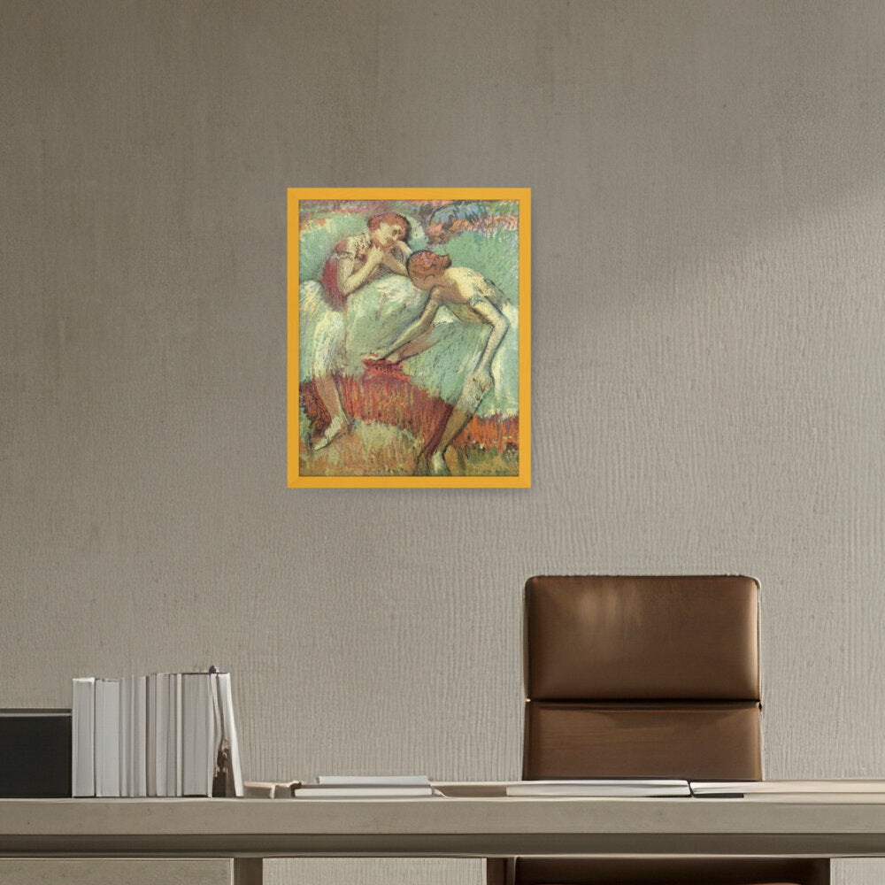 Dancers In Green - Framed Canvas