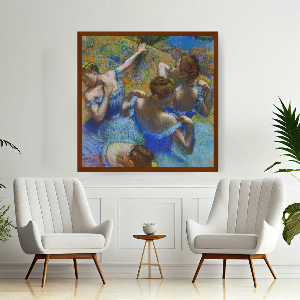 Blue Dancers - Framed Canvas