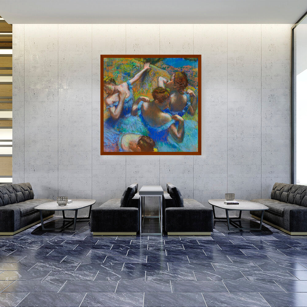 Blue Dancers - Framed Canvas
