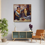 Woman Ironing - FLOATING FRAME
