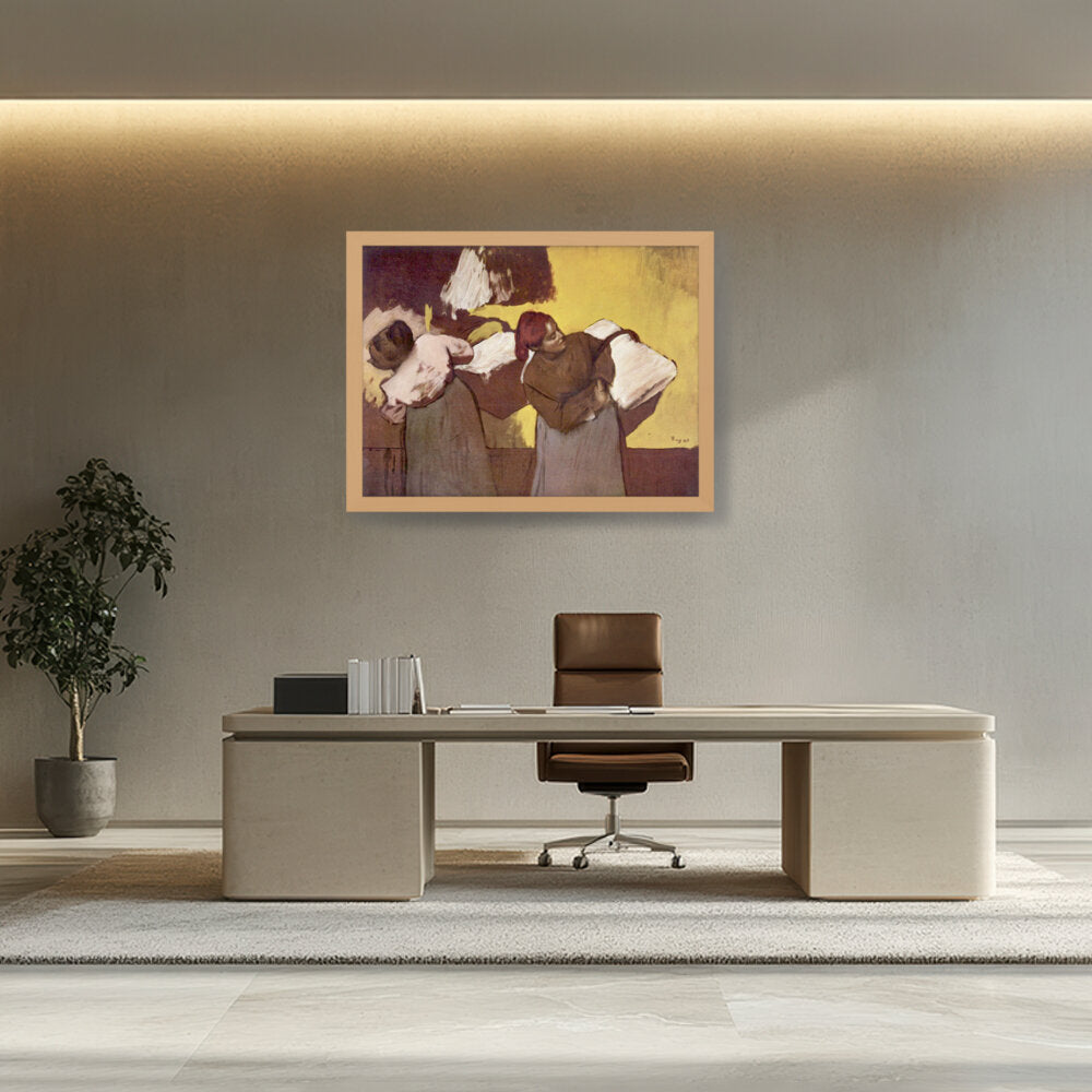 Laundress Carrying Linen - Framed Canvas