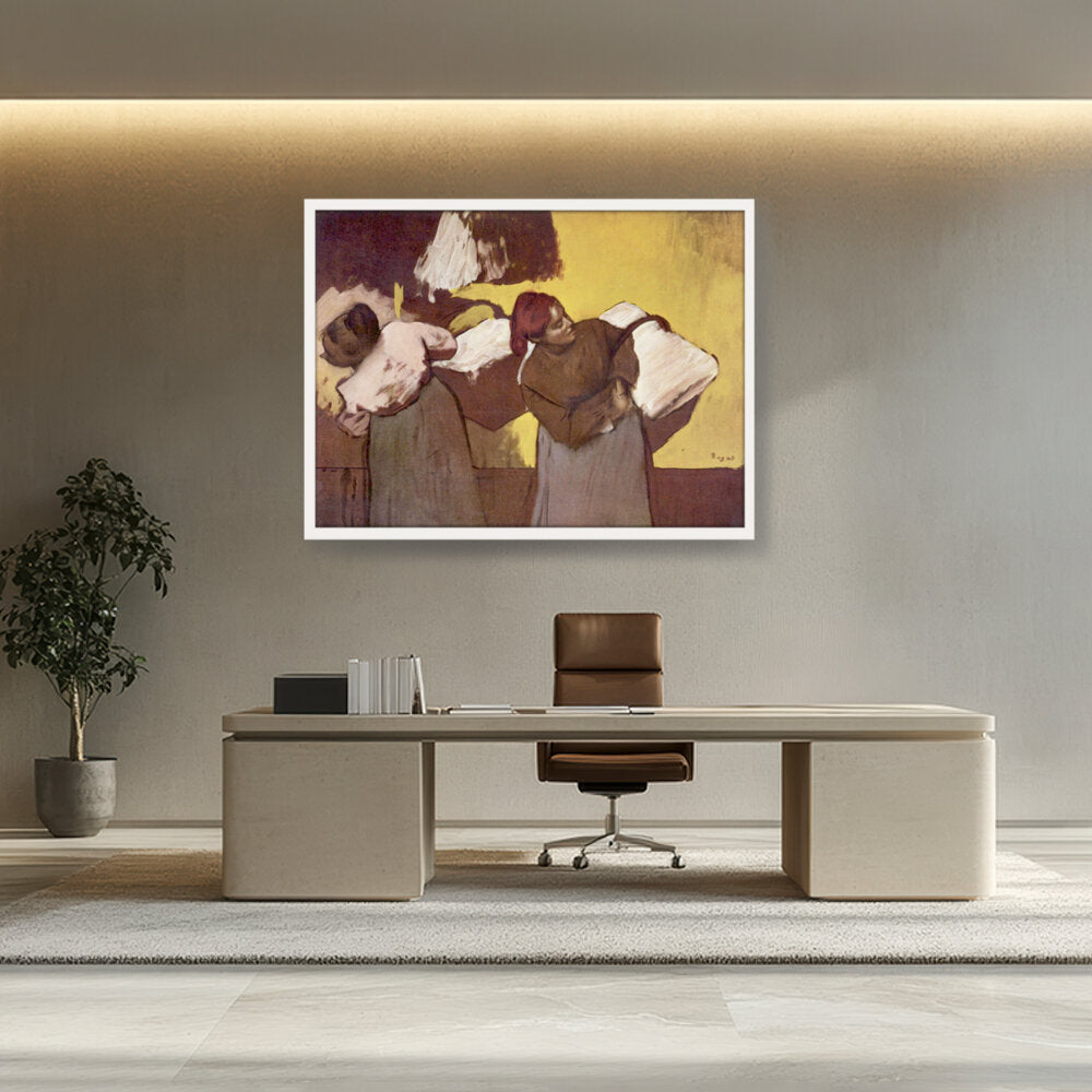 Laundress Carrying Linen - Framed Canvas