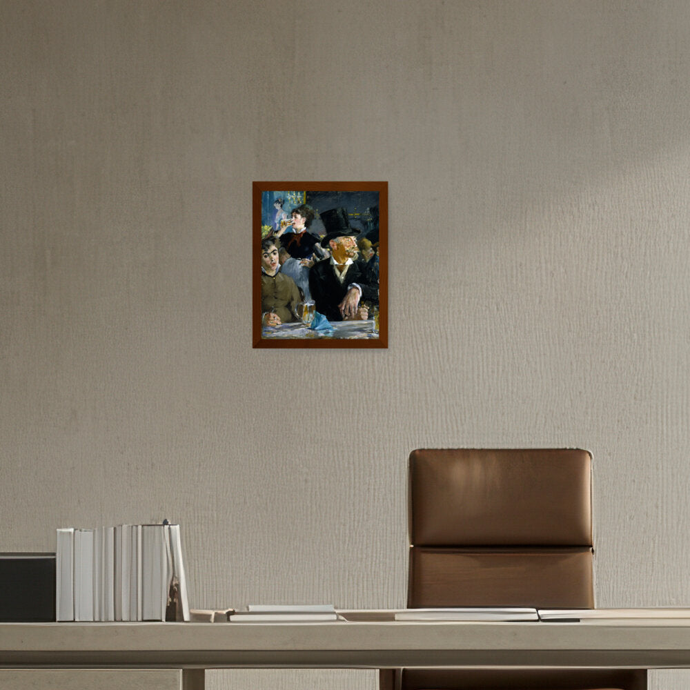 At The Caf?? - Framed Canvas