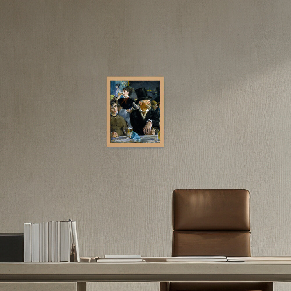 At The Caf?? - Framed Canvas