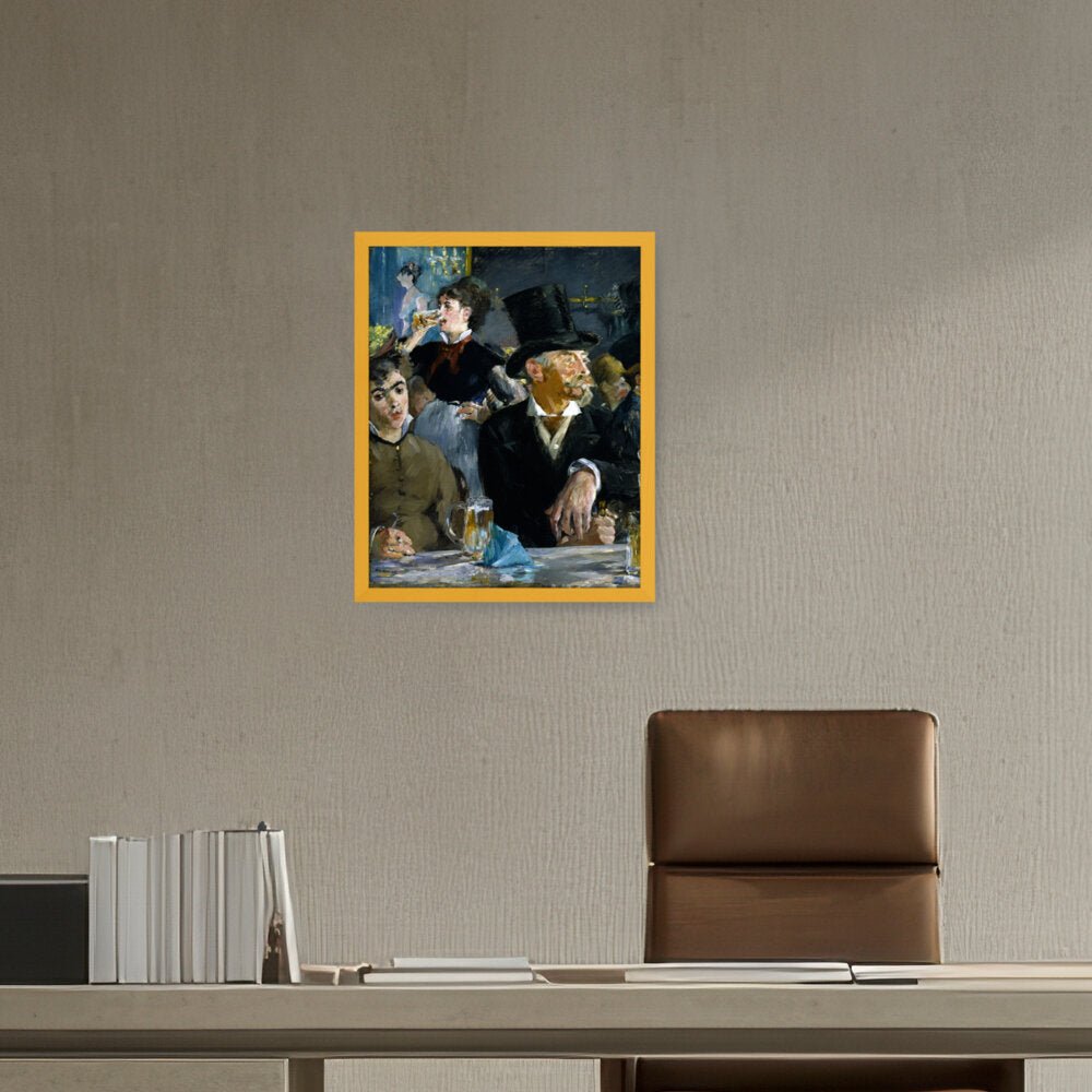 At The Caf?? - Framed Canvas
