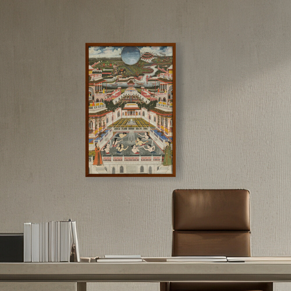 Ladies Bathing Before An Archi - Framed Canvas