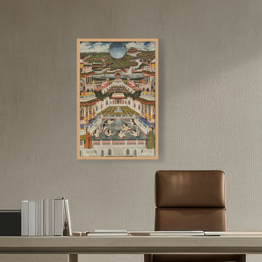 Ladies Bathing Before An Archi - Framed Canvas