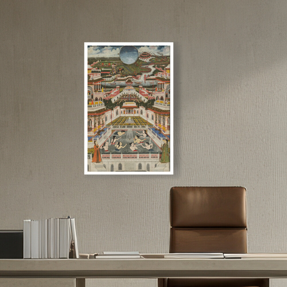 Ladies Bathing Before An Archi - Framed Canvas