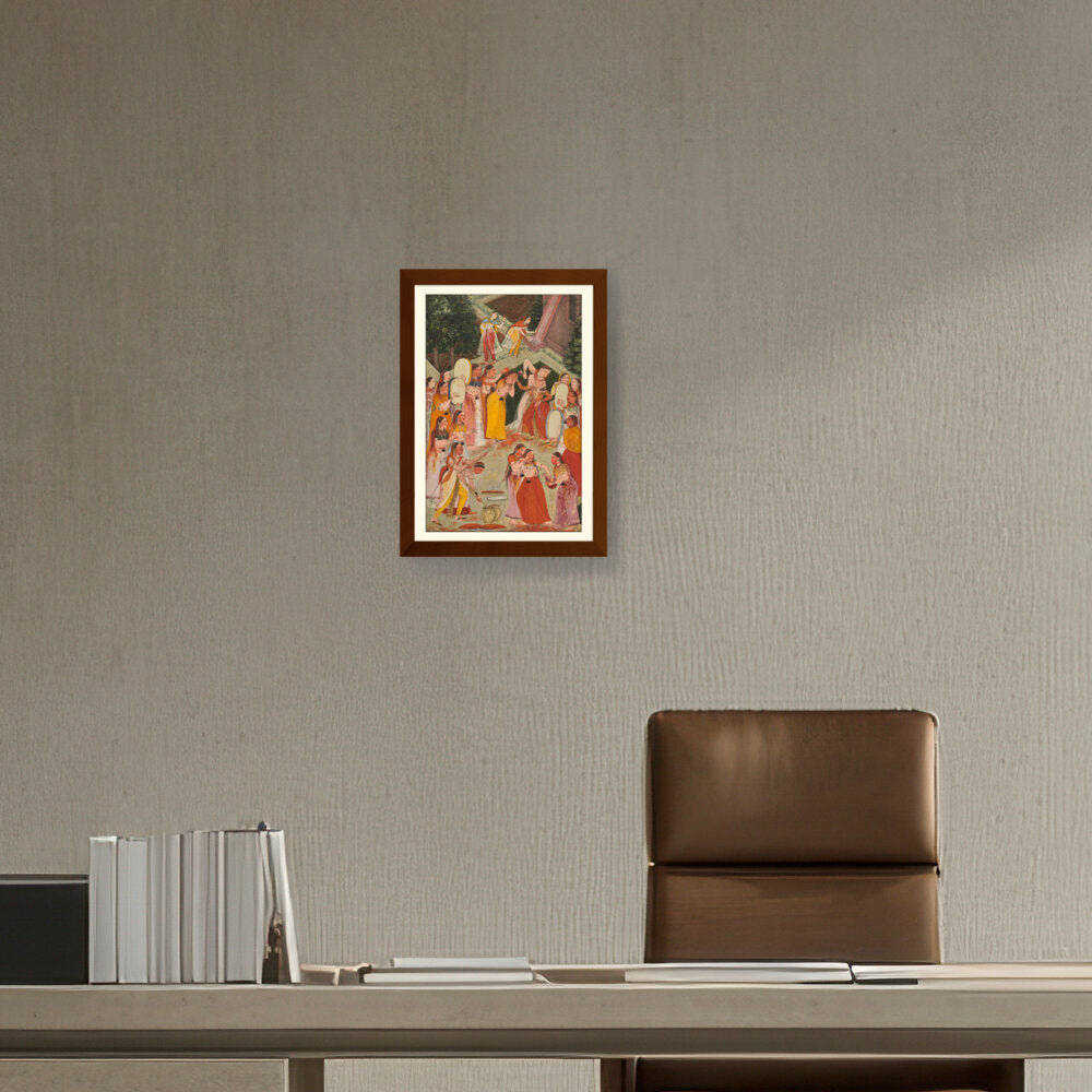 Girls Spraying At Holi - WALL MOUNT FRAME