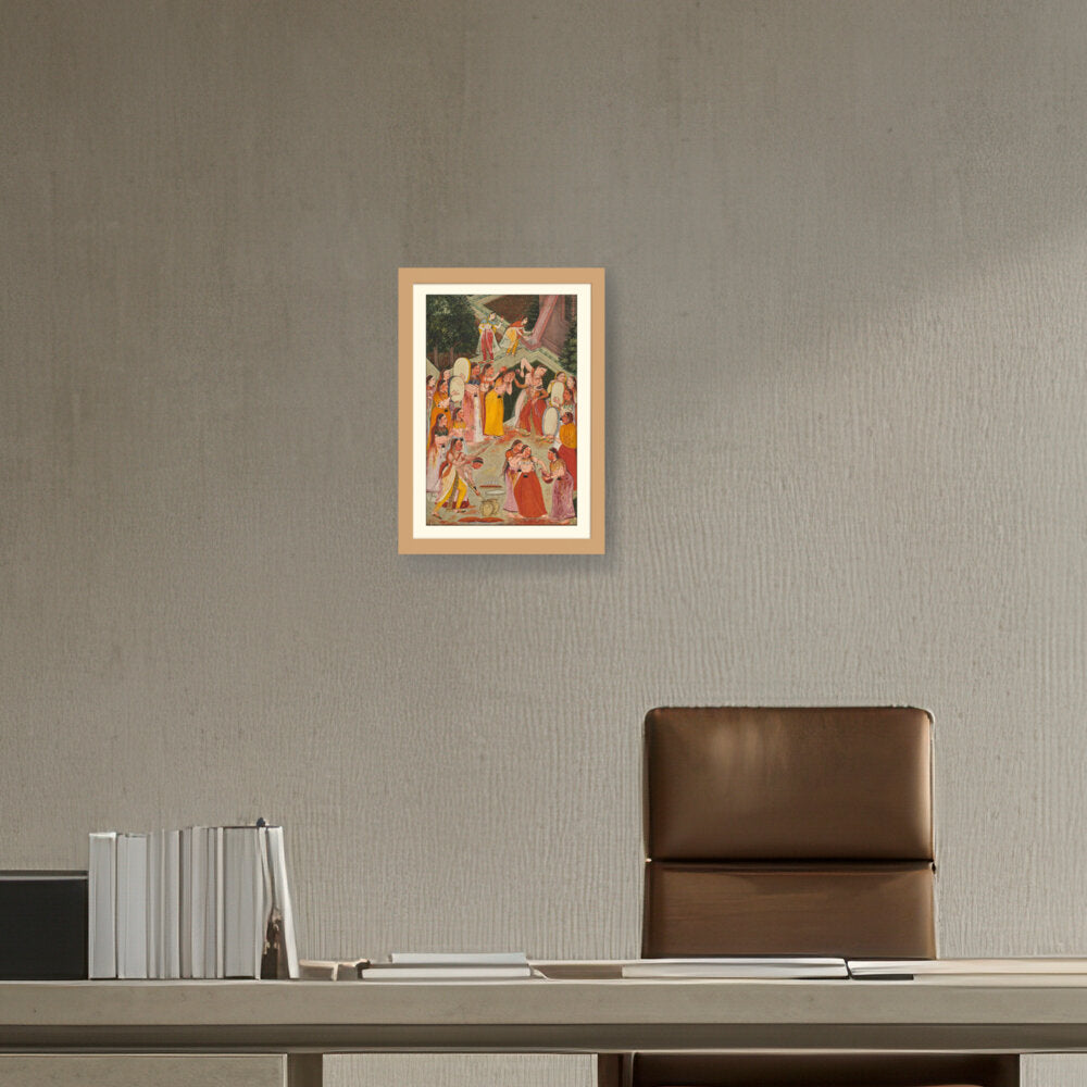 Girls Spraying At Holi - WALL MOUNT FRAME