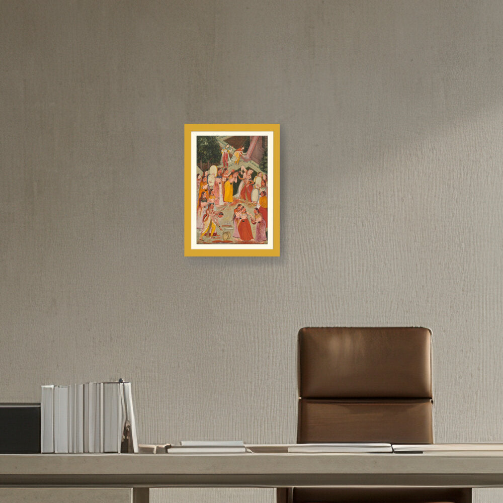 Girls Spraying At Holi - WALL MOUNT FRAME