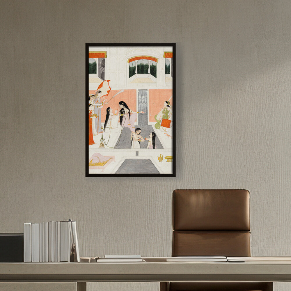 A Lady At Her Toilette - Framed Canvas