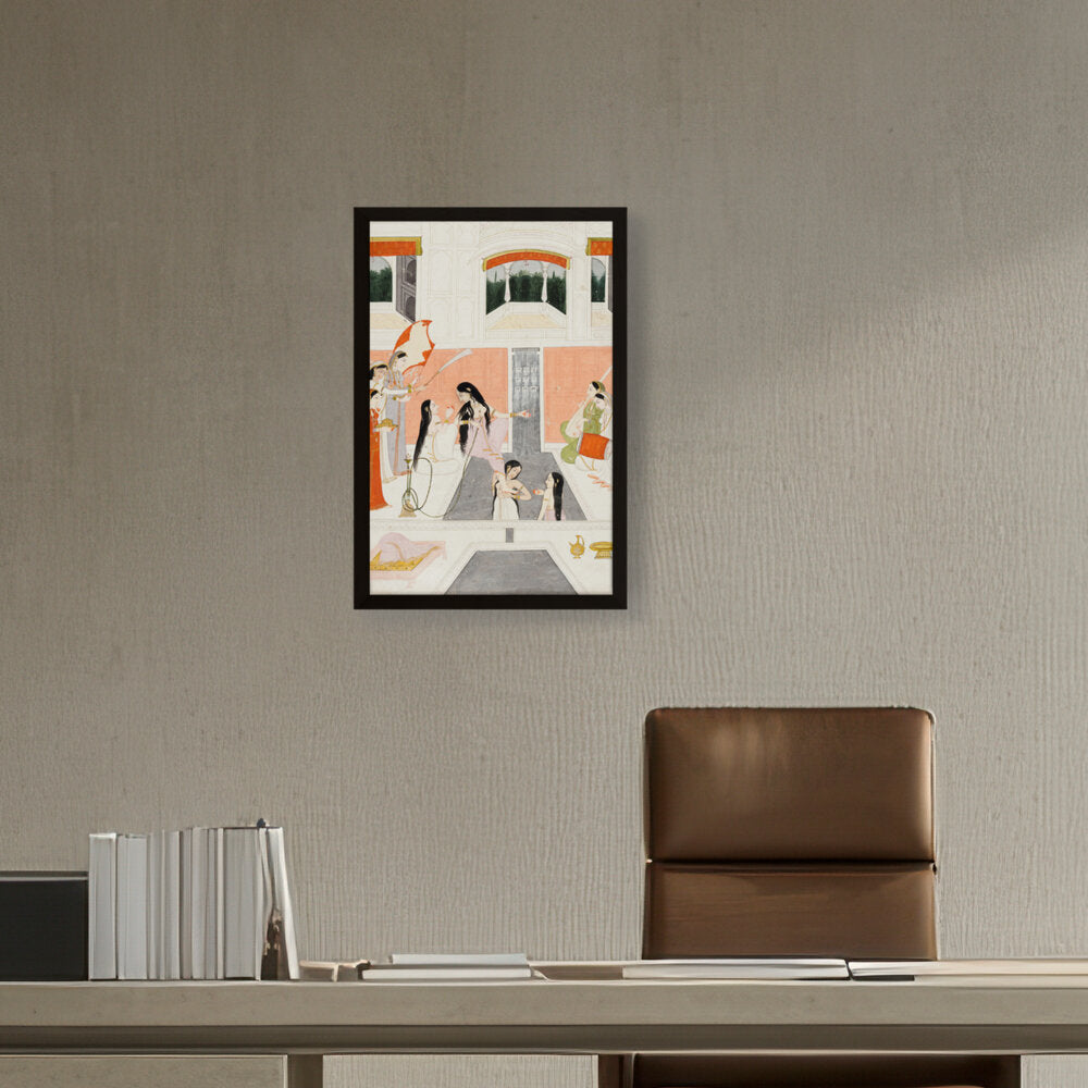 A Lady At Her Toilette - Framed Canvas
