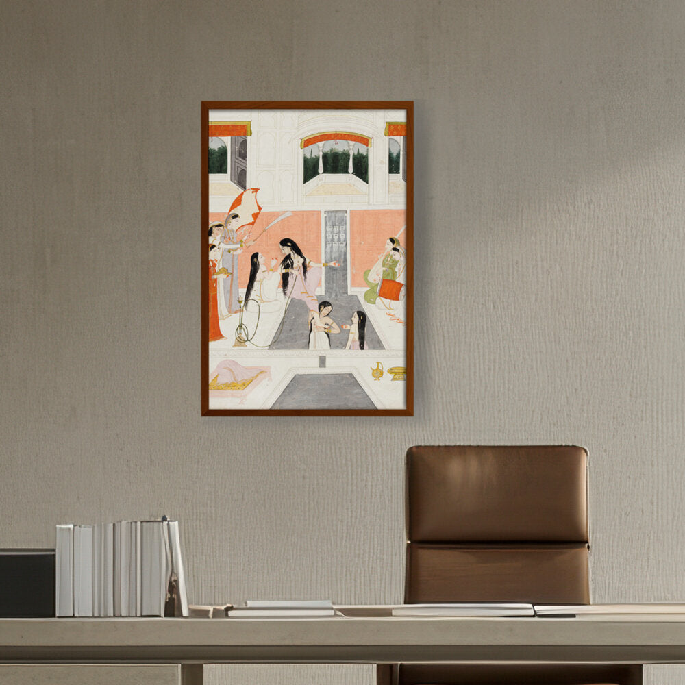 A Lady At Her Toilette - Framed Canvas
