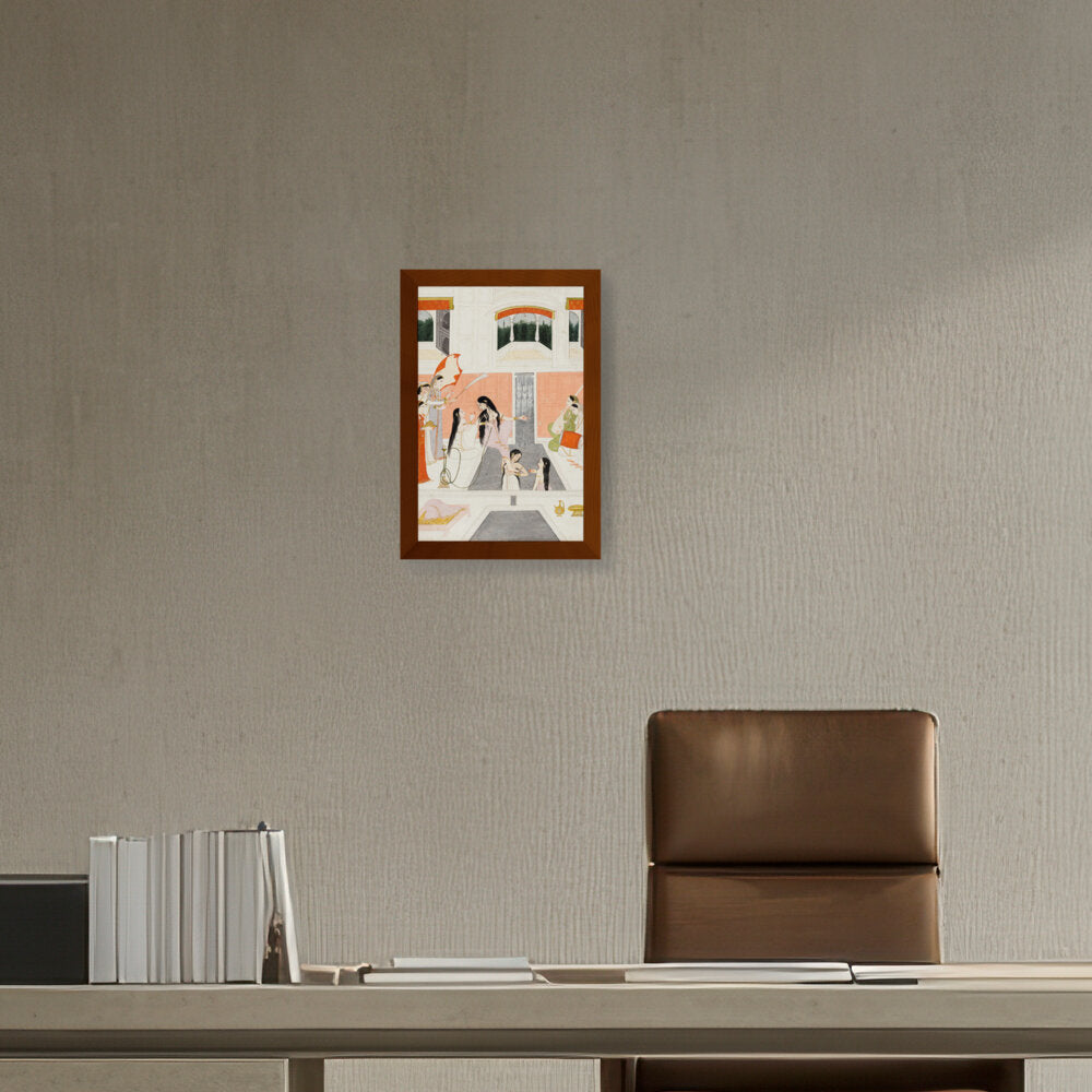 A Lady At Her Toilette - Framed Canvas