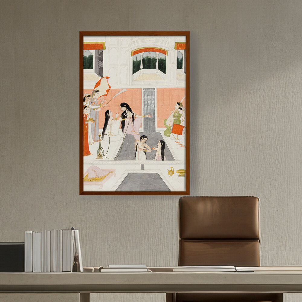 A Lady At Her Toilette - Framed Canvas