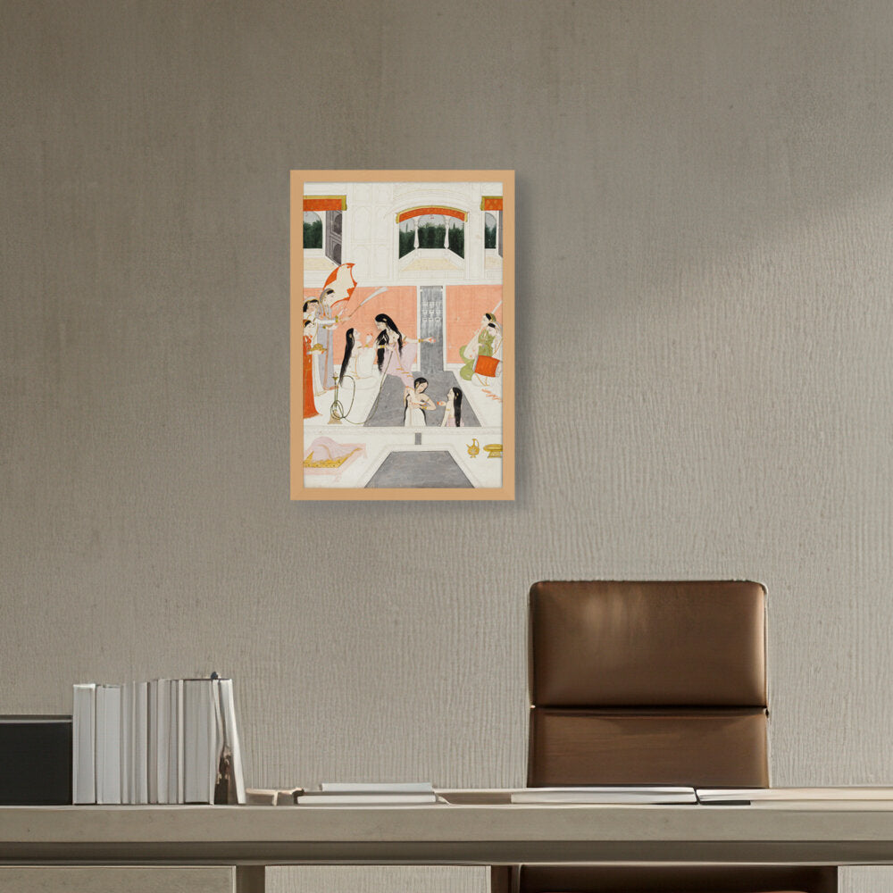 A Lady At Her Toilette - Framed Canvas