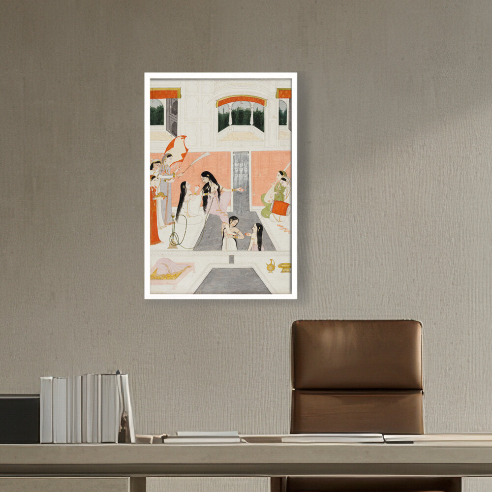 A Lady At Her Toilette - Framed Canvas