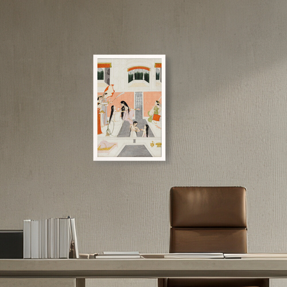 A Lady At Her Toilette - Framed Canvas