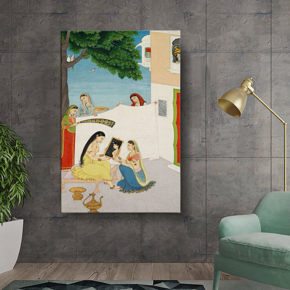 Toilette Of Radha - Wall Canvas