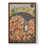 Krishna And Gopis Rasamandala - Framed Canvas