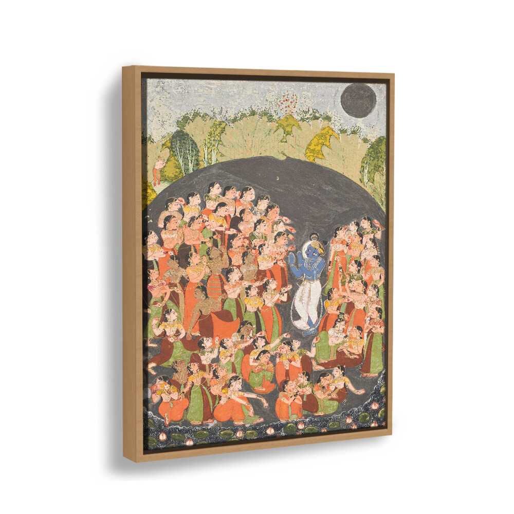 Krishna And Gopis Rasamandala - FLOATING FRAME