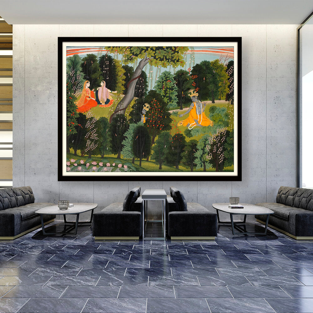 Krishna Waiting For Radha - WALL MOUNT FRAME