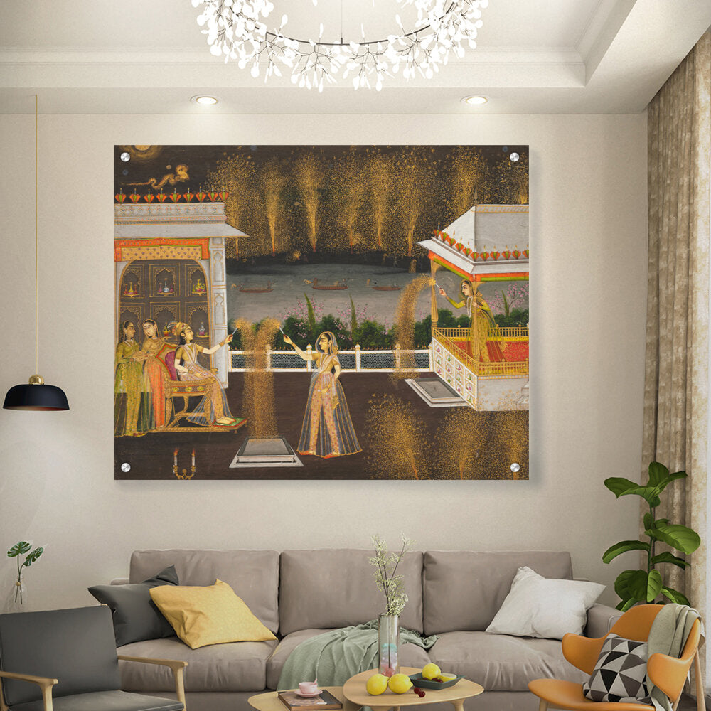 Ladies Celebrating Diwali - Acrylic Wall Photo