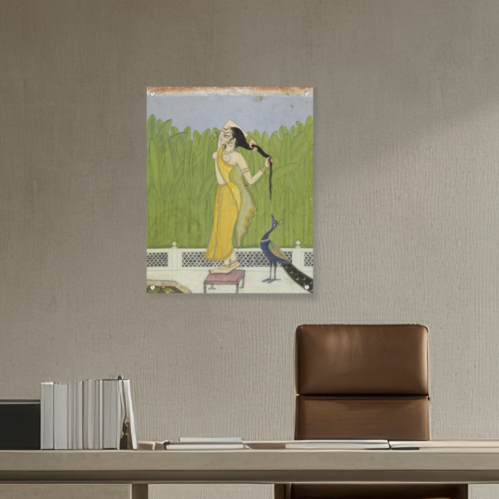 Woman Drying Her Hair - Acrylic Wall Photo