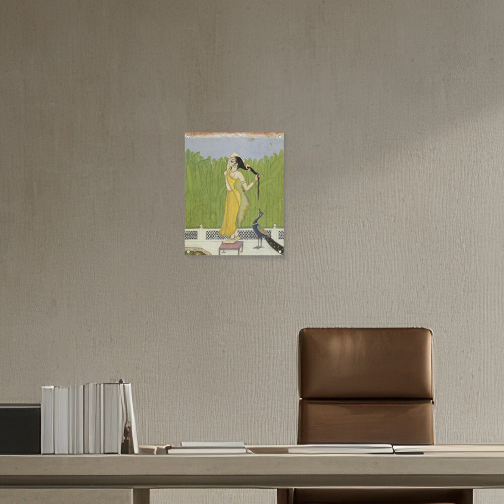 Woman Drying Her Hair - Acrylic Wall Photo