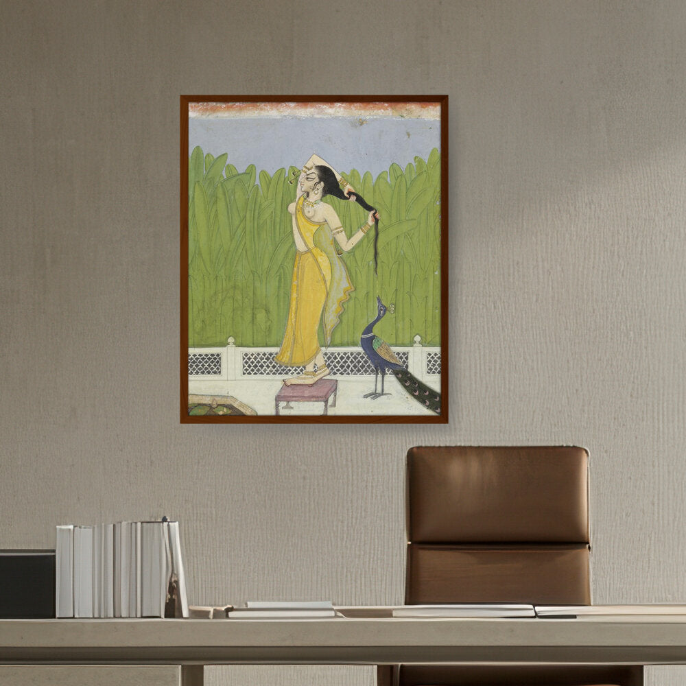 Artist2 - Art - Woman Drying Her Hair - Framed Canvas