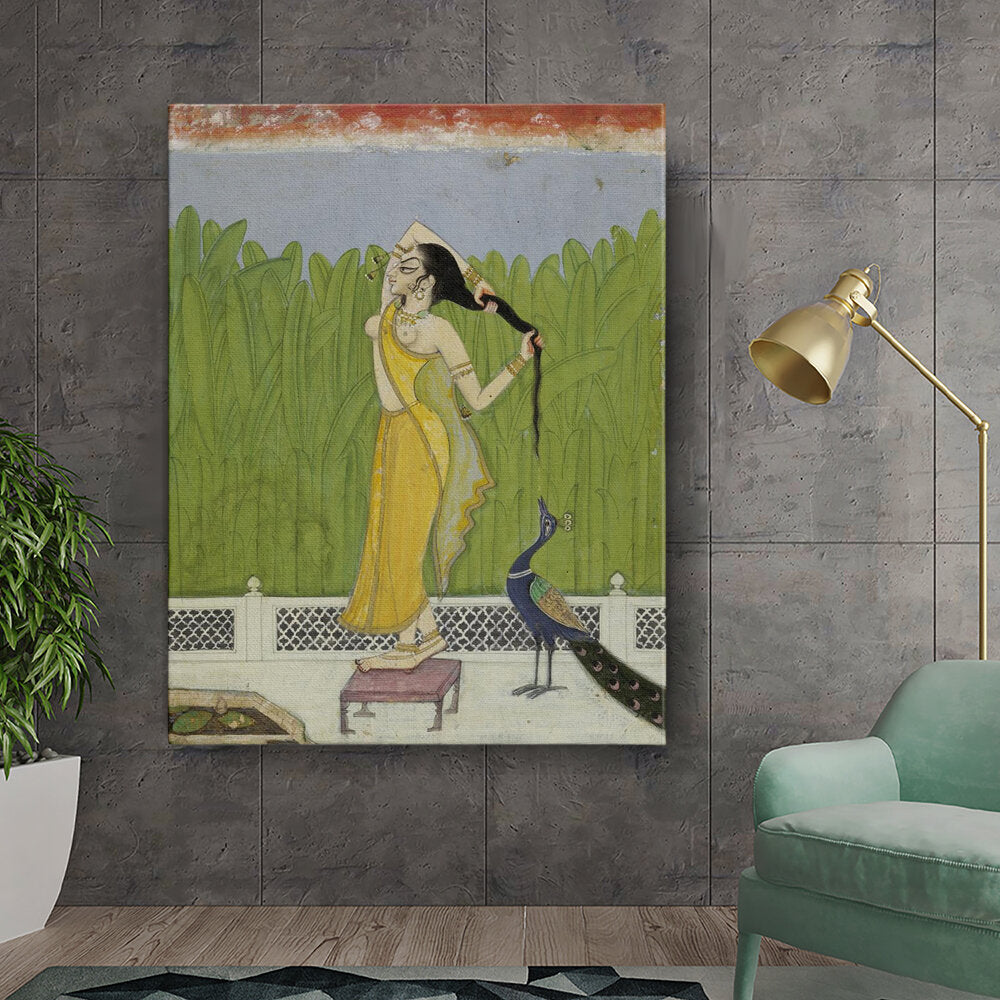 Woman Drying Her Hair - Wall Canvas