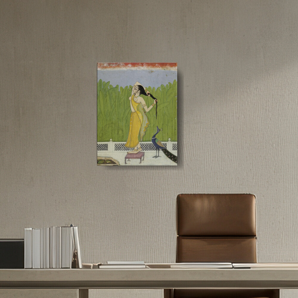 Woman Drying Her Hair - Wall Canvas