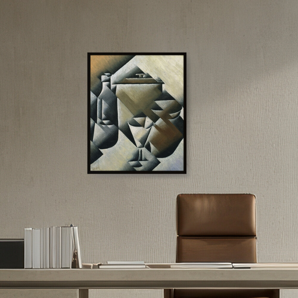 Jar, Bottle And Glass - Framed Canvas