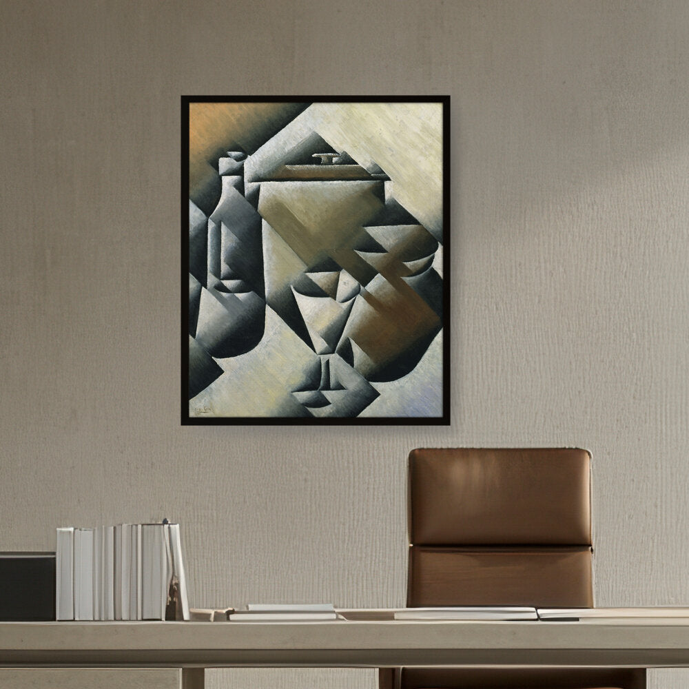 Jar, Bottle And Glass - Framed Canvas