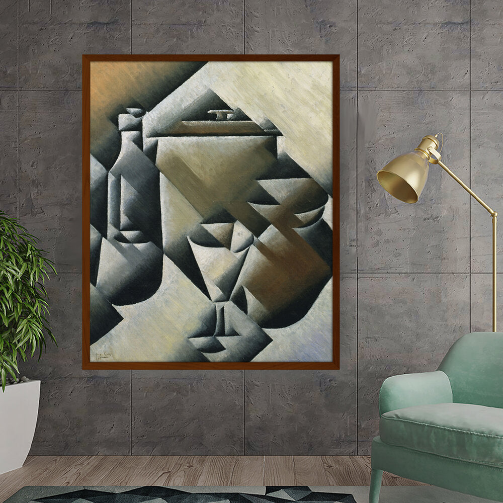 Jar, Bottle And Glass - Framed Canvas