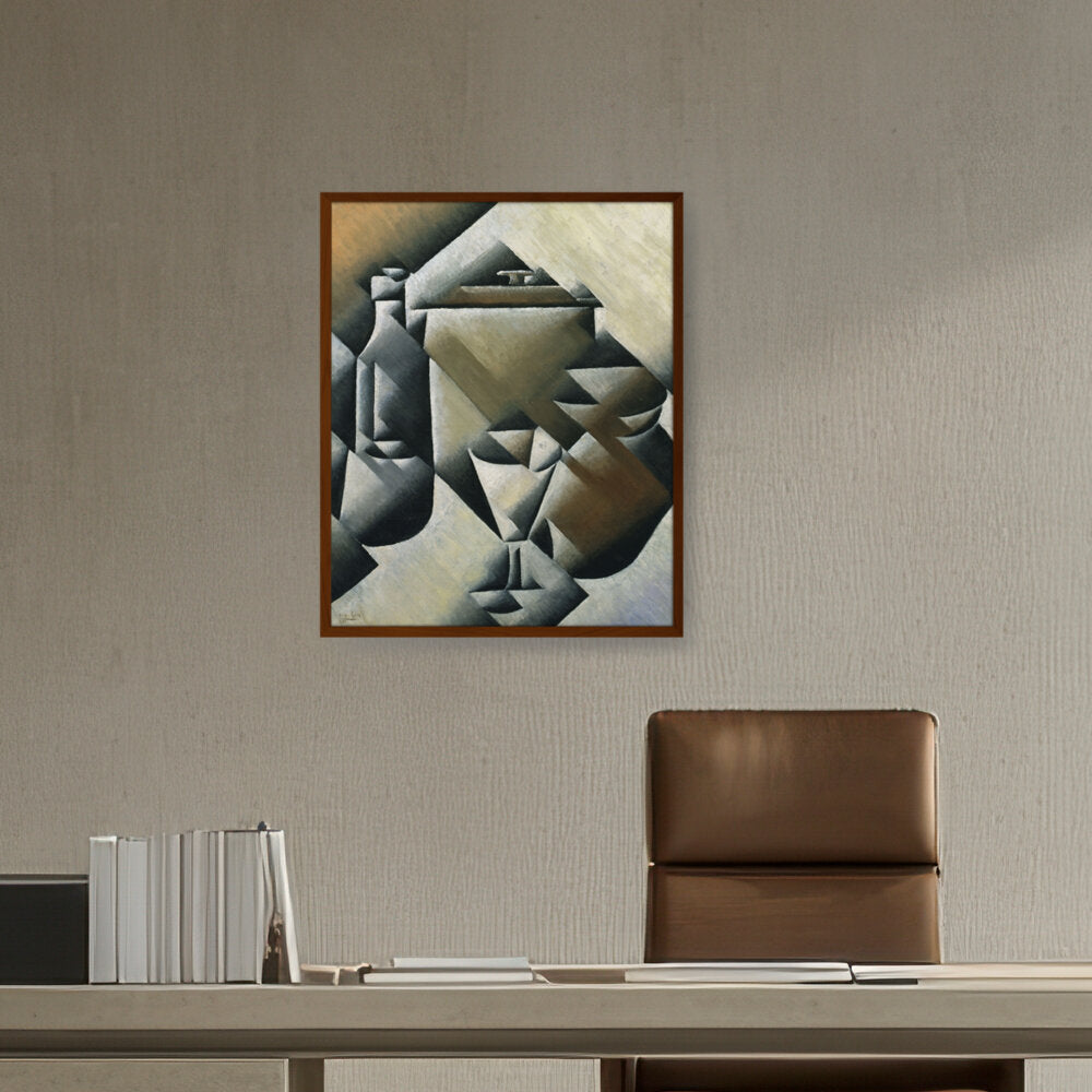 Jar, Bottle And Glass - Framed Canvas