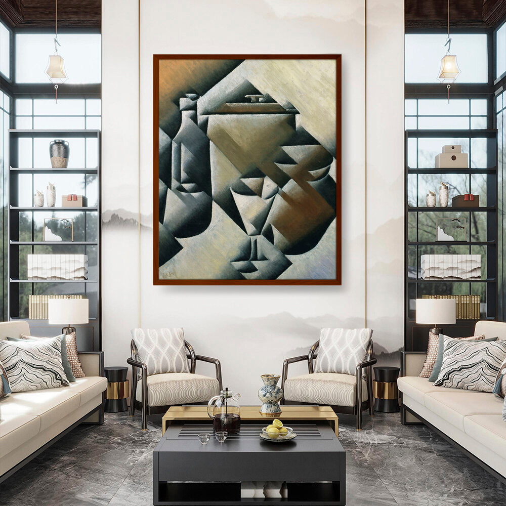 Jar, Bottle And Glass - Framed Canvas