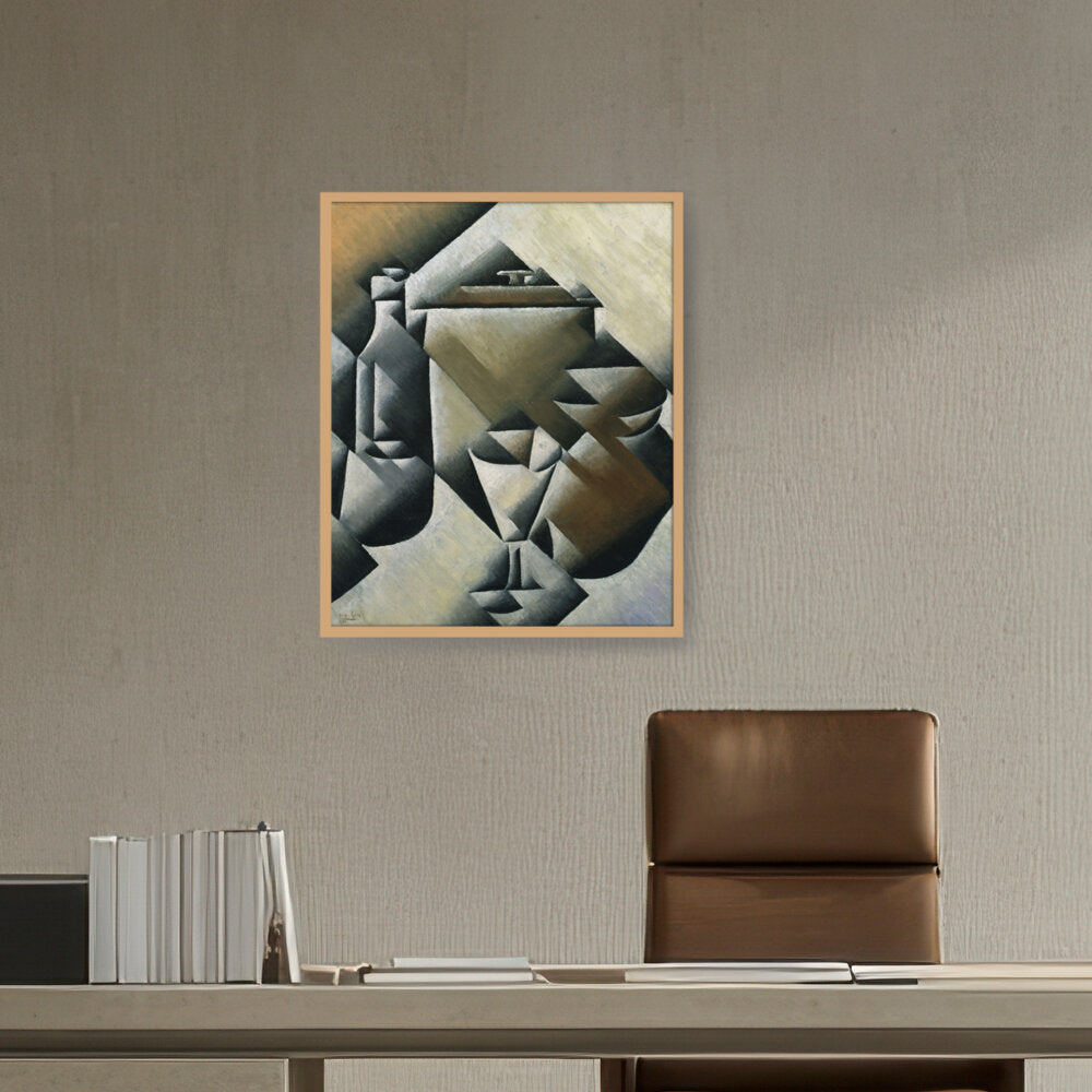 Jar, Bottle And Glass - Framed Canvas
